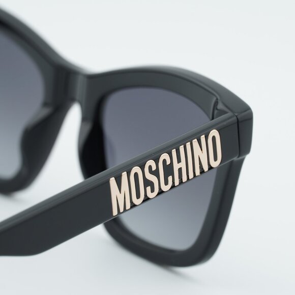 Moschino MOS156/S 0807 9O Sunglasses Black Cat Eye Frame, Grey Lenses main image 4